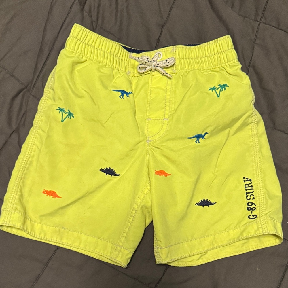 GAP Bright Yellow Dinosaur Print Swimsuit